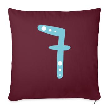 Numéro 7 - Housse de coussin décorative 45 x 45 cm - bordeaux - Devant