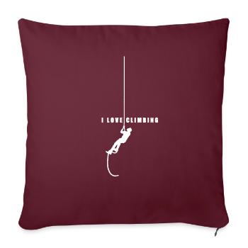 J'adore grimper - Housse de coussin décorative 45 x 45 cm - bordeaux - Devant