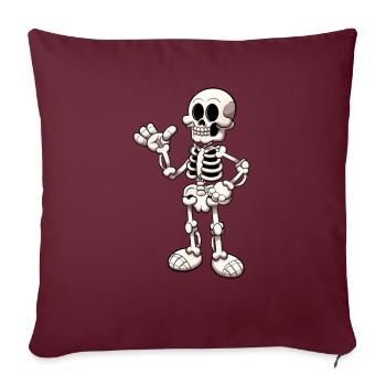 Squelette - Housse de coussin décorative 45 x 45 cm - bordeaux - Devant