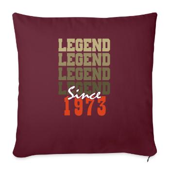 Cadeau 51e Anniversaire Vintage Né un mois de 1973 - Housse de coussin décorative 45 x 45 cm - bordeaux - Devant