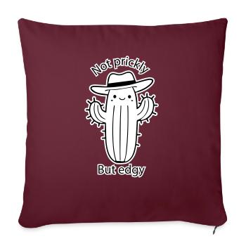 Cute Cactus with hat - Not prickly, but edgy - Sofa pillowcase 17,3'' x 17,3'' (45 x 45 cm) - burgundy - Front