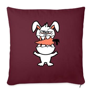 Bunny Monster Evil Carrot Carrot Halloween Horror - Sofa pillowcase 17,3'' x 17,3'' (45 x 45 cm) - burgundy - Front