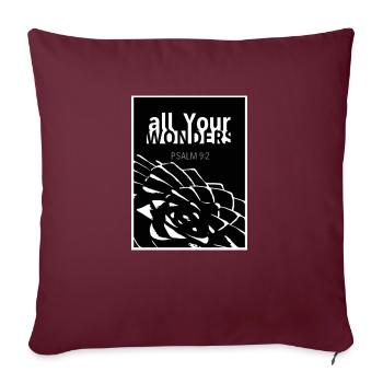 all YOUR wonders Araucaria white - Sofa pillowcase 17,3'' x 17,3'' (45 x 45 cm) - burgundy - Front