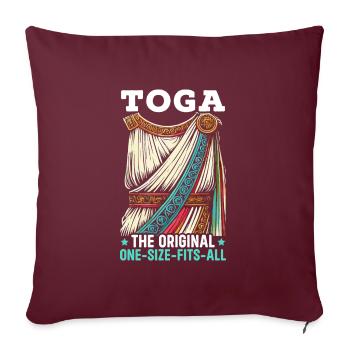 Toga de fête costumée grecque - Housse de coussin décorative 45 x 45 cm - bordeaux - Devant