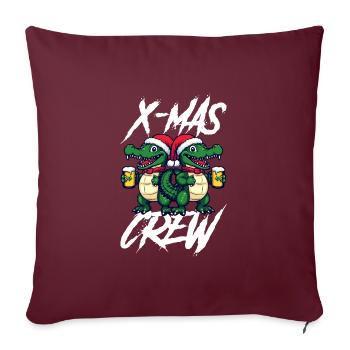 Christmas Crew Xmas Beer Alligator - Sofa pillowcase 17,3'' x 17,3'' (45 x 45 cm) - burgundy - Front