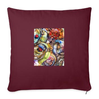 Moto colorés - Housse de coussin décorative 45 x 45 cm - bordeaux - Devant
