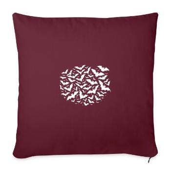 Riesiger fliegender Schwarm von Fledermäusen - Sofakissenbezug 45 x 45 cm - Burgunderrot - Vorne