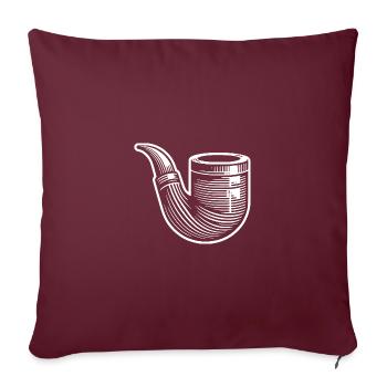 Pipe à tabac VIntage avec tradition et style - Housse de coussin décorative 45 x 45 cm - bordeaux - Devant