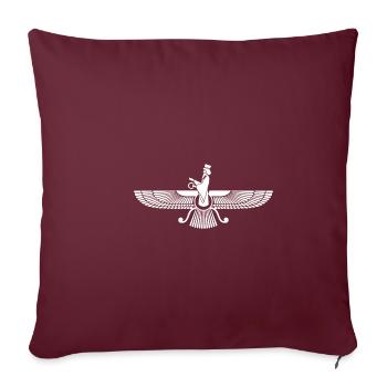 Faravahar Symbole Iran Persan Spirituel - Housse de coussin décorative 45 x 45 cm - bordeaux - Devant