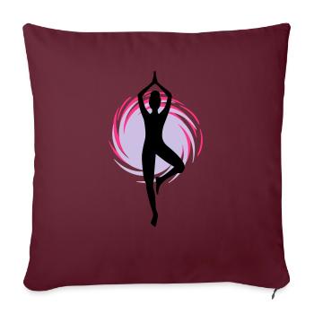 Yoga - Yoga - Pilates - Power Yoga - Sport - 3C - Housse de coussin décorative 45 x 45 cm - bordeaux - Devant