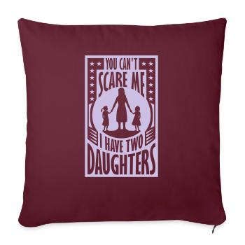 J’ai deux filles - Housse de coussin décorative 45 x 45 cm - bordeaux - Devant