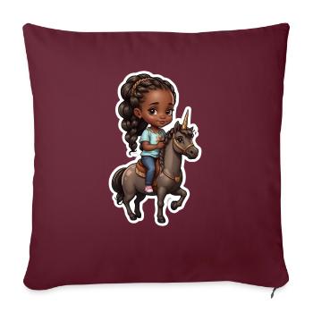 Idée cadeau Noël enfant - Housse de coussin décorative 45 x 45 cm - bordeaux - Devant
