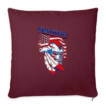 A creepy and beautiful skull design - Sofa pillowcase 17,3'' x 17,3'' (45 x 45 cm) - burgundy - Front