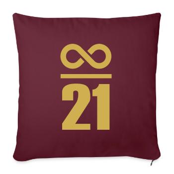 Infini de 21 millions de Bitcoin - Housse de coussin décorative 45 x 45 cm - bordeaux - Devant