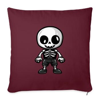 Skelett Halloween Comic - Sofakissenbezug 45 x 45 cm - Burgunderrot - Vorne
