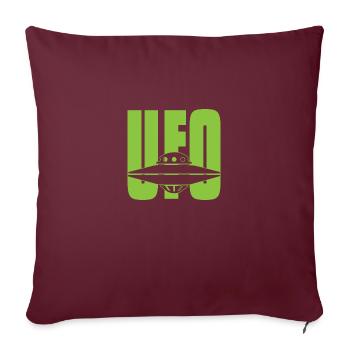 OVNI Aliens Vaisseau spatial extraterrestre - Housse de coussin décorative 45 x 45 cm - bordeaux - Devant