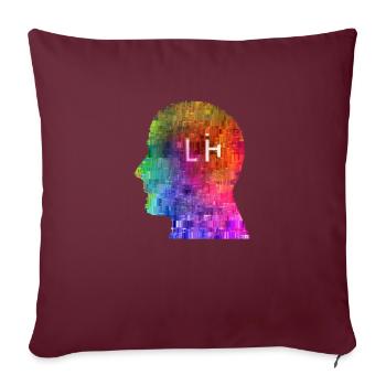 LGBTQIA + Rainbow AI Glitch - Housse de coussin décorative 45 x 45 cm - bordeaux - Devant