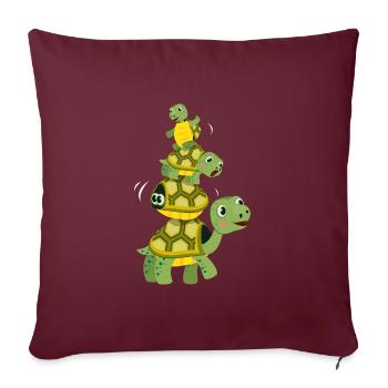 Niedliche bunte Schildkröte Meerestiere - Sofakissenbezug 45 x 45 cm - Burgunderrot - Vorne