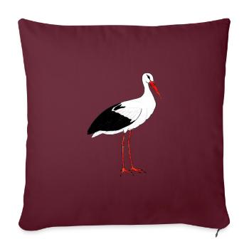 cigogne - Housse de coussin décorative 45 x 45 cm - bordeaux - Devant