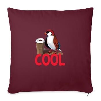 cooler Zebrafink - Australian zebra finch - Sofakissenbezug 45 x 45 cm - Burgunderrot - Vorne