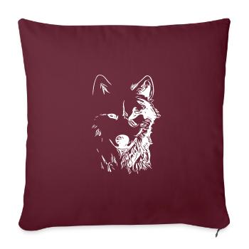 Vintage Hundeportrait für Hundebesitzer - Sofakissenbezug 45 x 45 cm - Burgunderrot - Vorne