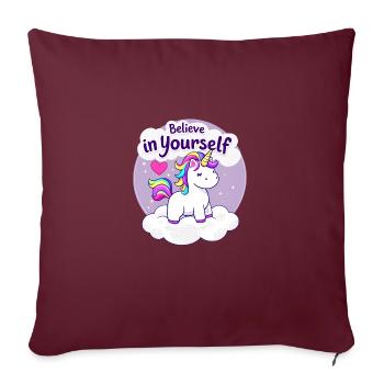 Believe In Yourself Unicorn Fantasy Art für - Sofakissenbezug 45 x 45 cm - Burgunderrot - Vorne