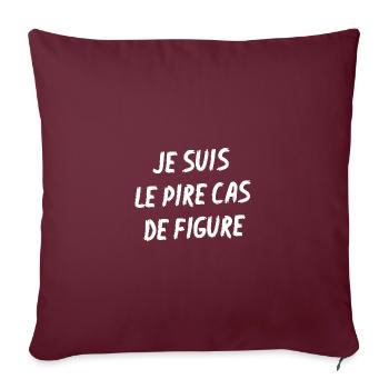 je suis le pire cas de figure - Housse de coussin décorative 45 x 45 cm - bordeaux - Devant