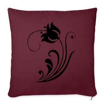 Strange Black Flower - Sofa pillowcase 17,3'' x 17,3'' (45 x 45 cm) - burgundy - Front