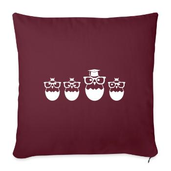 Chick with mortarboard and glasses, gift promotion - Sofa pillowcase 17,3'' x 17,3'' (45 x 45 cm) - burgundy - Front