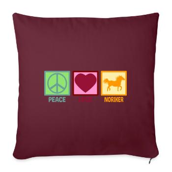 Noriker Horse Citation Mama Peace Love - Housse de coussin décorative 45 x 45 cm - bordeaux - Devant