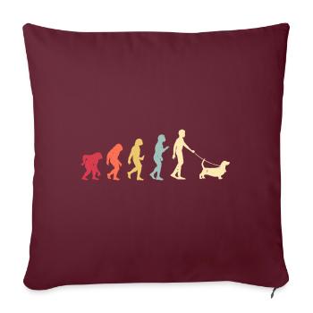 Basset Hound - Housse de coussin décorative 45 x 45 cm - bordeaux - Devant