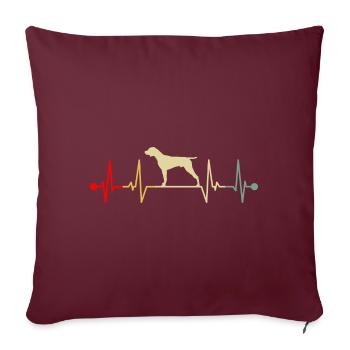 English Englischer Pointer Herzschlag Vintage - Sofakissenbezug 45 x 45 cm - Burgunderrot - Vorne