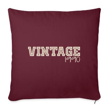 Vintage 1990 Original 1990 Rétro 1990 Cadeau 1990 - Housse de coussin décorative 45 x 45 cm - bordeaux - Devant