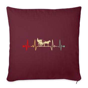 Pferdekutsche Pferde Kutscher Kutschenfahrer Herzs - Sofakissenbezug 45 x 45 cm - Burgunderrot - Vorne
