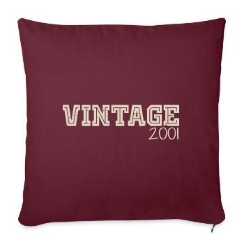 Vintage 2001 Original 2001 Rétro 2001 Cadeau 2001 - Housse de coussin décorative 45 x 45 cm - bordeaux - Devant