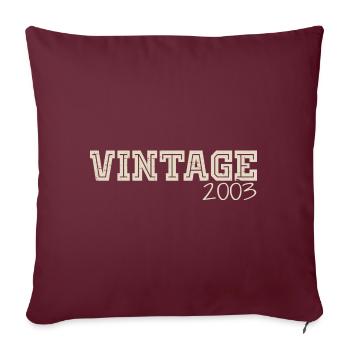 Vintage 2003 Original 2003 Rétro 2003 Cadeau 2003 - Housse de coussin décorative 45 x 45 cm - bordeaux - Devant