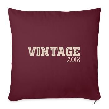 Vintage 2018 Original 2018 Rétro 2018 Cadeau 2018 - Housse de coussin décorative 45 x 45 cm - bordeaux - Devant