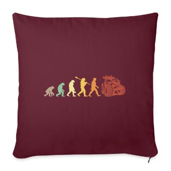 Evolution des Traktors - Sofakissenbezug 45 x 45 cm - Burgunderrot - Vorne