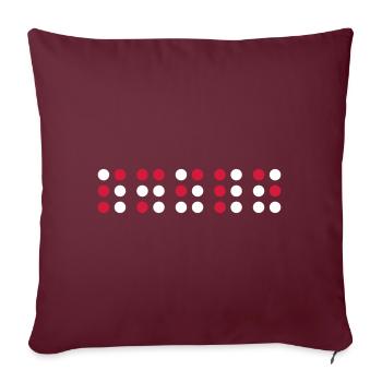 Lächeln in Braille-Code, Braille-Schrift für Blinde - Sofakissenbezug 45 x 45 cm - Burgunderrot - Vorne