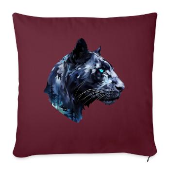 Panther - Sofakissenbezug 45 x 45 cm - Burgunderrot - Vorne