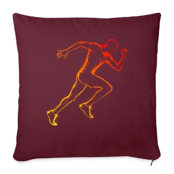 Cross Country Running Hommes Jogging Course à pied - Housse de coussin décorative 45 x 45 cm - bordeaux - Devant