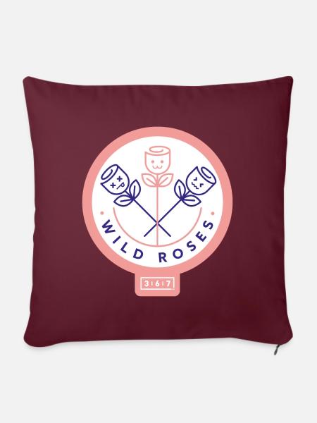 Wilde Rosen - Sofakissenbezug 45 x 45 cm - Burgunderrot
