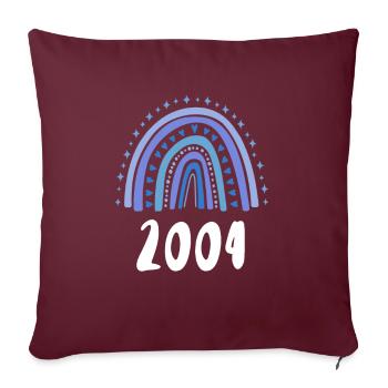 Blue Rainbow Année de naissance née en 2004 - Housse de coussin décorative 45 x 45 cm - bordeaux - Devant