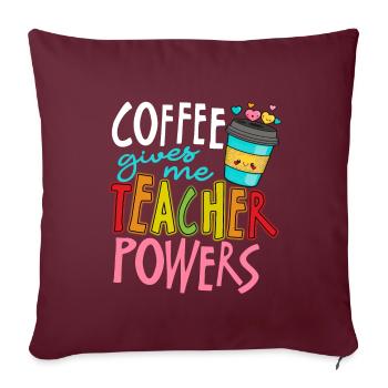 Café enseignant enseignant - Housse de coussin décorative 45 x 45 cm - bordeaux - Devant