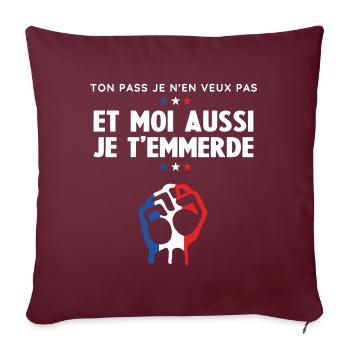 Moi aussi je t'emmerde - Housse de coussin décorative 45 x 45 cm - bordeaux - Devant