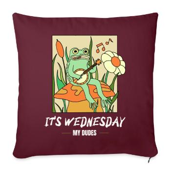 It is Wednesday my dudes! Meme Frosch - Sofakissenbezug 45 x 45 cm - Burgunderrot - Vorne