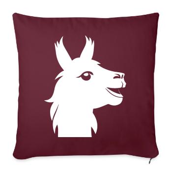 Drôle de Lama Silhouette Effronté Amusant Lamas - Housse de coussin décorative 45 x 45 cm - bordeaux - Devant