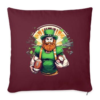St. Patrick’s Day Shamrock Football américain - Housse de coussin décorative 45 x 45 cm - bordeaux - Devant