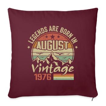 Août 1976 Anniversaire 1976 - Légendes Août 1976 - Housse de coussin décorative 45 x 45 cm - bordeaux - Devant