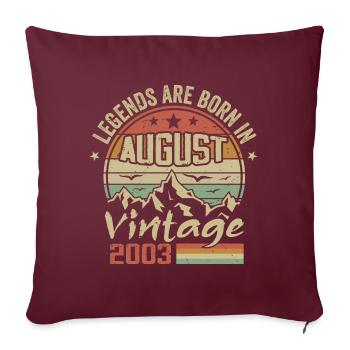 Août 2003 Anniversaire 2003 - Légendes Août 2003 - Housse de coussin décorative 45 x 45 cm - bordeaux - Devant